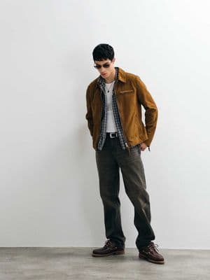 AllSaints Ashwood zip up suede leather jacket