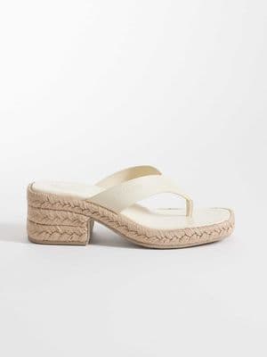 Calvin Klein block heel espadrille flip flop sandals