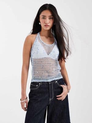 JJXX crochet halter top