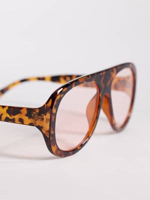 Kaiia exclusive chunky blush lens aviator sunglasses