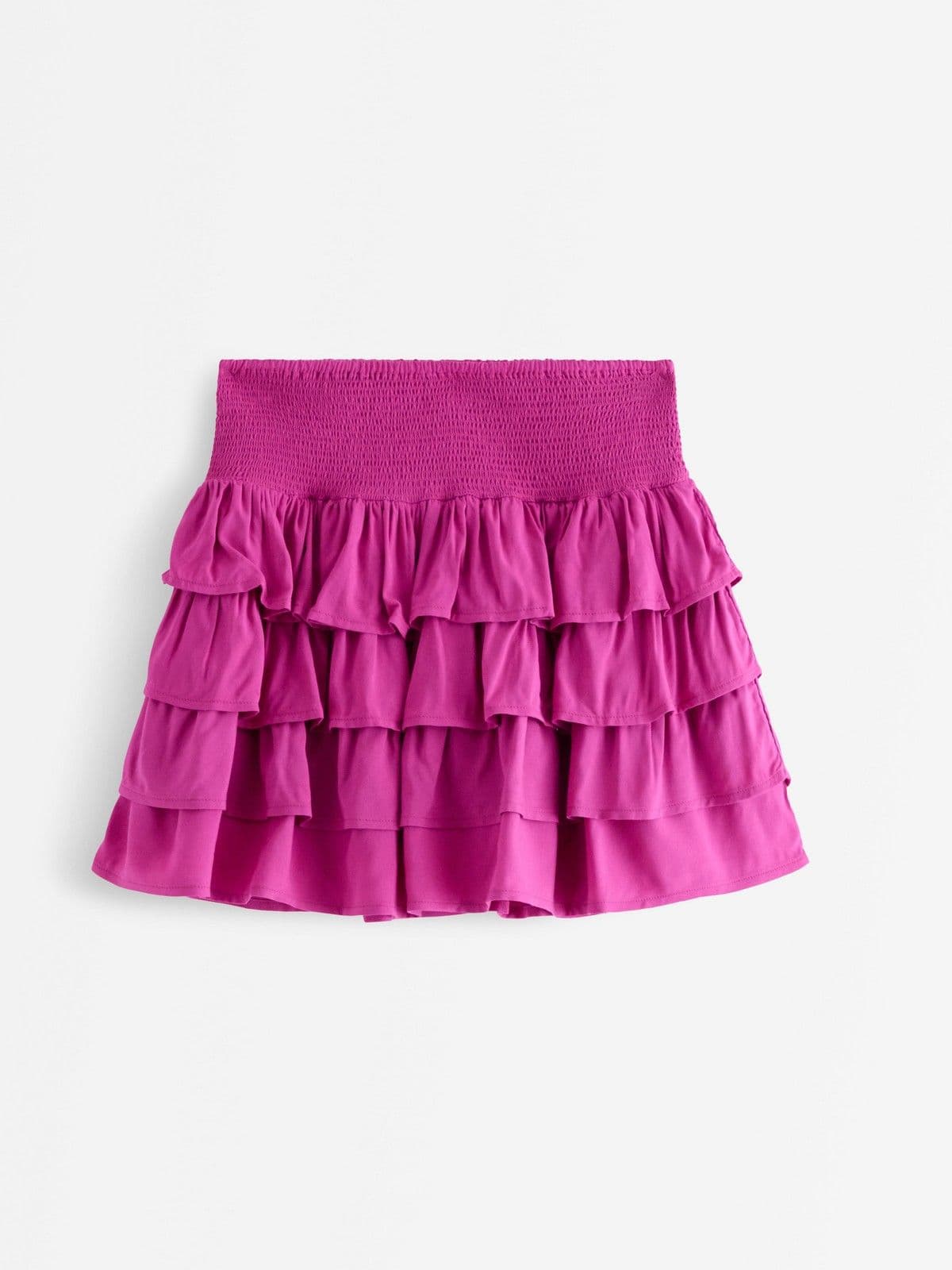 Frill skirt with shorts dark pink 1