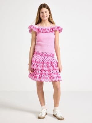 Skirt with broderie anglaise