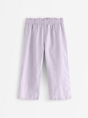 Cropped trousers in linen blend