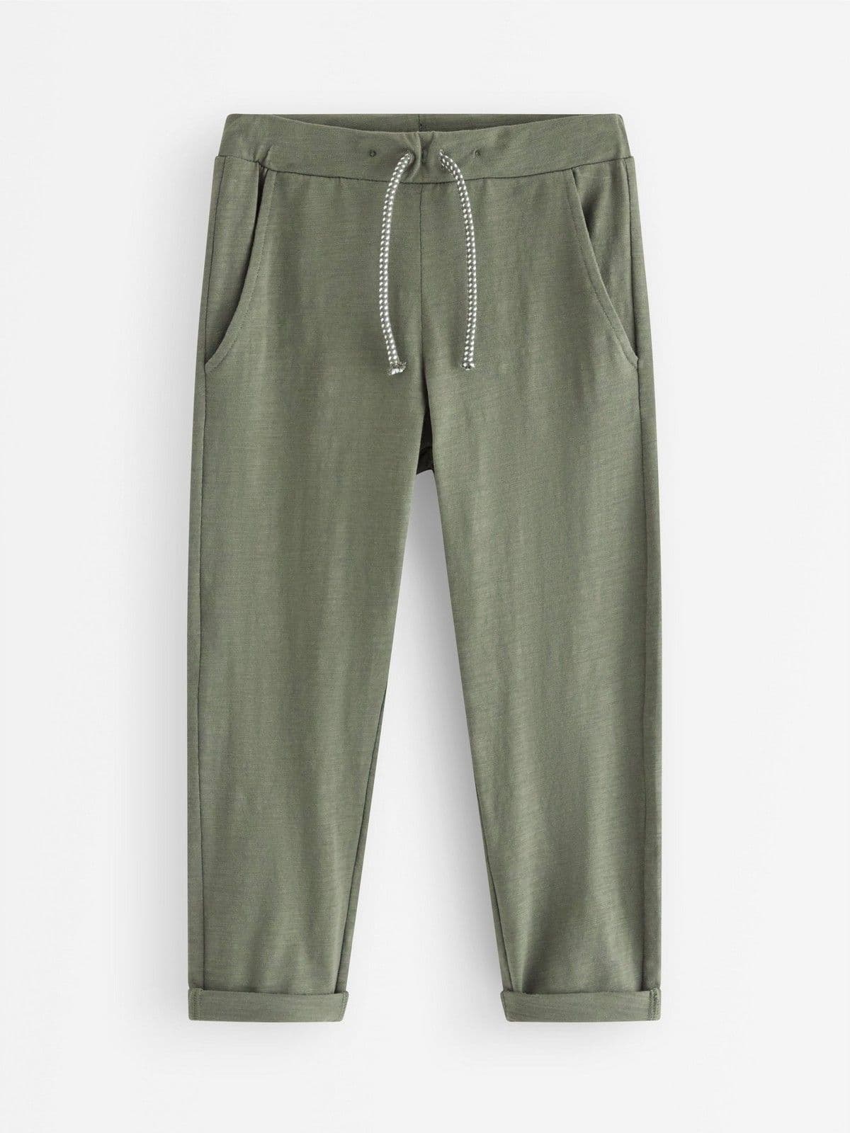Trousers in slub jersey Lt Dusty Khaki 1