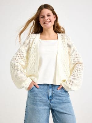 Hole-knit cardigan