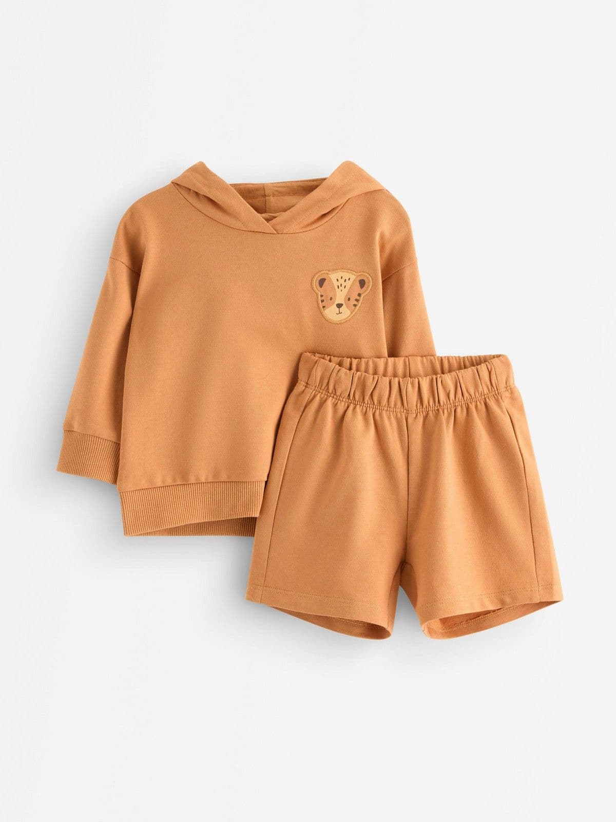 Set - hoodie and sweat shorts Dark Beige 1