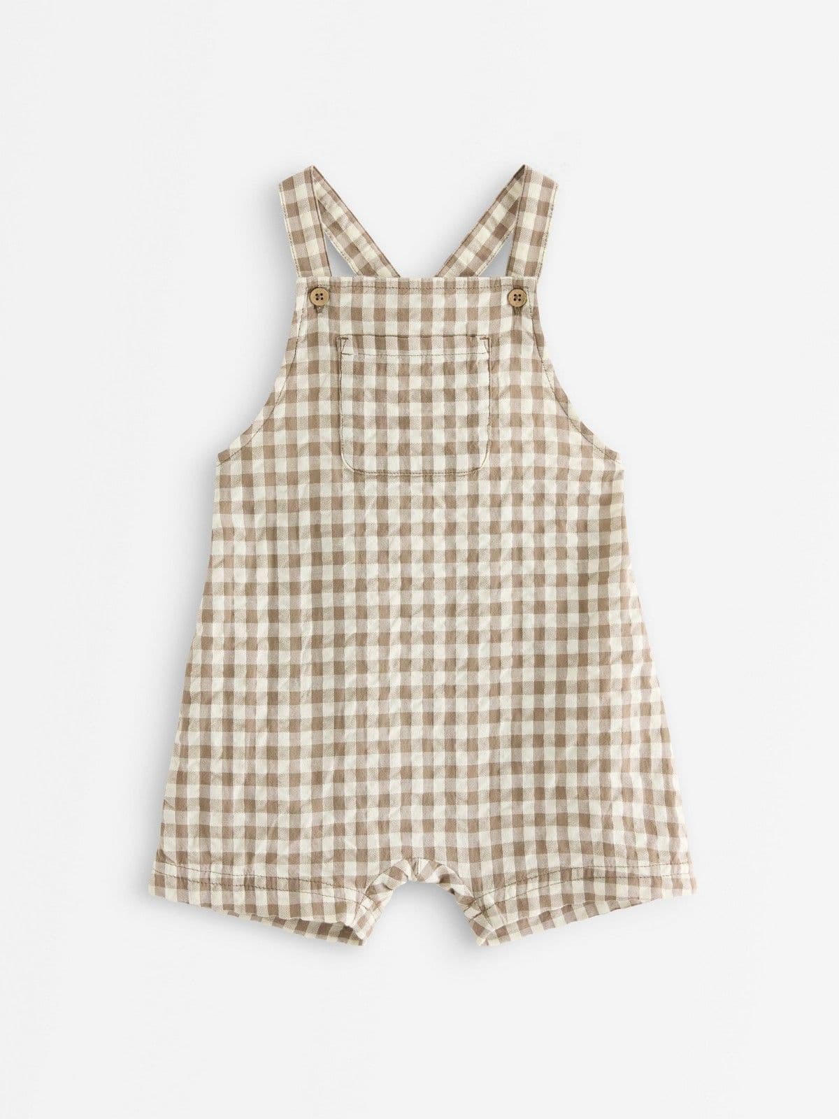Dungarees in seersucker Dark Khaki 1