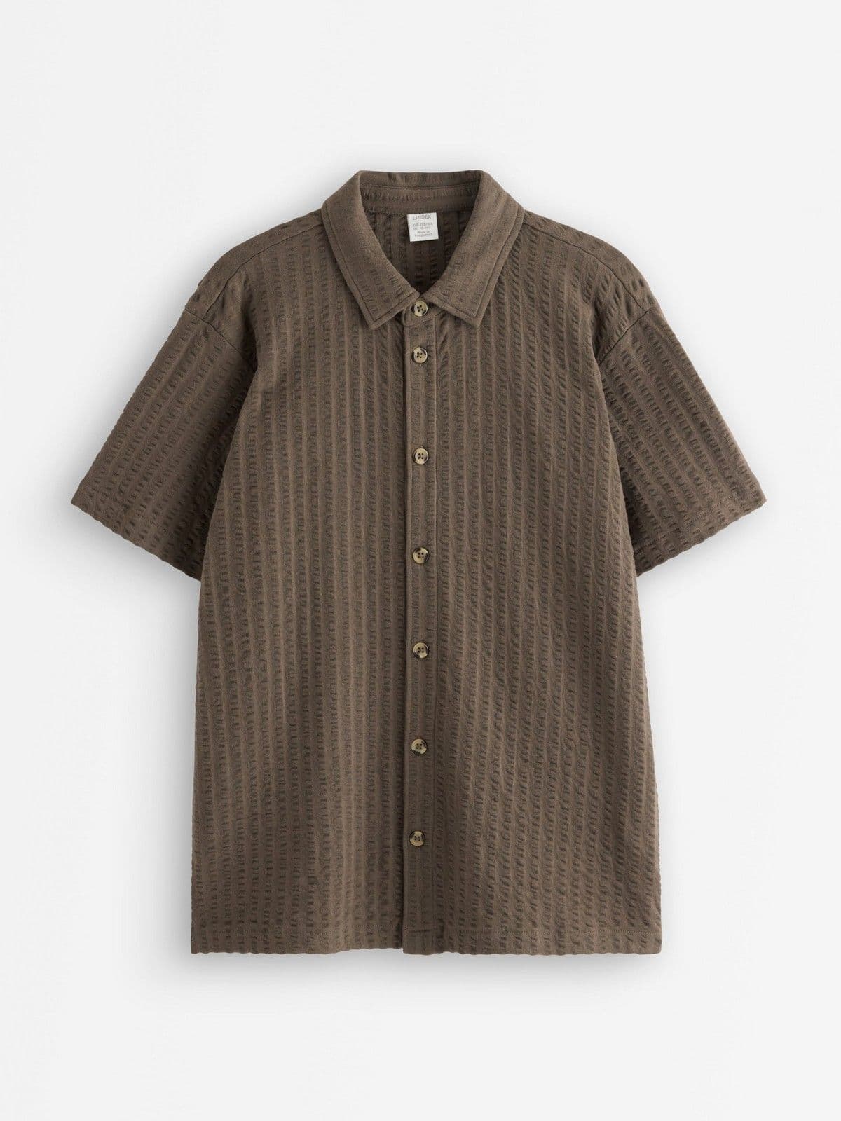 Short-sleeved shirt in jersey Dark brown 1