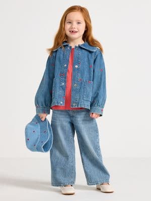Denim jacket with embroidery