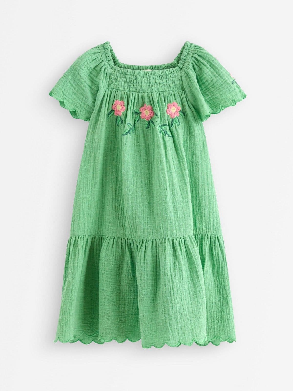 Dress in cotton gauze Green 1