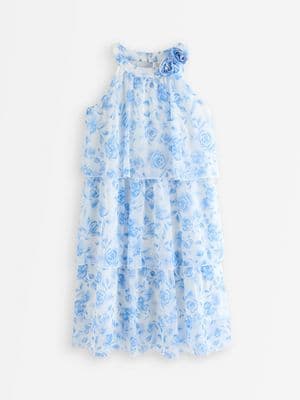 Dress with flounces