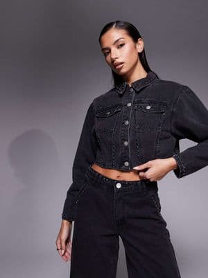 Liquor N Poker boxy denim jacket