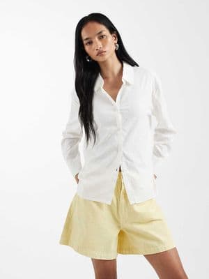 Cotton On haven oversized dad shirt linen blend