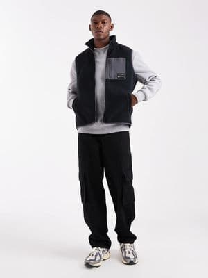 JJ Rebel zip borg fleece vest