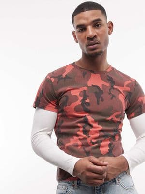 Weekday layered long sleeve shrunken fit t-shirt