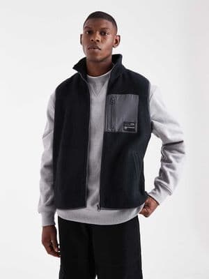 JJ Rebel zip borg fleece vest