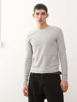 Weekday slim fit rib knit long sleeve t-shirt